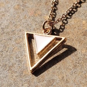 Boho Rose Gold Triangle Geometric Necklace